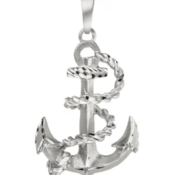 Anhänger 24x35,1mm Silberanhänger Anker Schiffsanker mit Seil 925 Silber