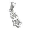 Anhänger 12x5mm Silberanhänger 2 Blüten mit Zirkonia 925 Silber Kinder