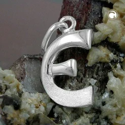 Anhänger 15x8mm Silberanhänger Buchstabe E aus echtem 925 Silber Unisex