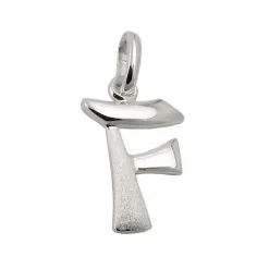 Anhänger 15x11mm Silberanhänger Buchstabe F aus echtem 925 Silber Unisex