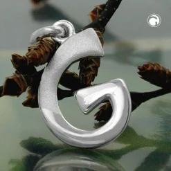 Anhänger 15x10mm Silberanhänger Buchstabe G aus echtem 925 Silber Unisex