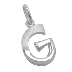 Anhänger 15x10mm Silberanhänger Buchstabe G aus echtem 925 Silber Unisex