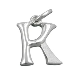 Anhänger 15x11mm Silberanhänger Buchstabe K aus echtem 925 Silber Unisex