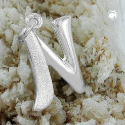 Anhänger 15x12mm Silberanhänger Buchstabe N aus echtem 925 Silber Unisex