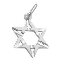 Anhänger 18x13mm Silberanhänger David Stern matt 925 Silber Echtsilber