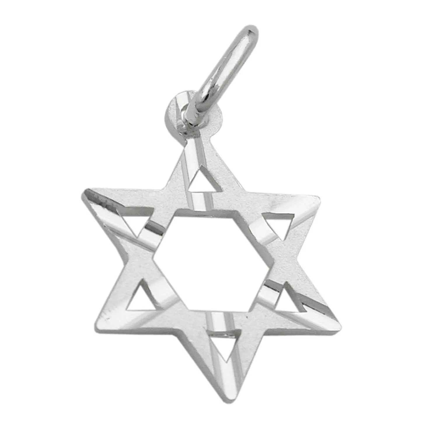 Anhänger 18x13mm Silberanhänger David Stern matt 925 Silber Echtsilber