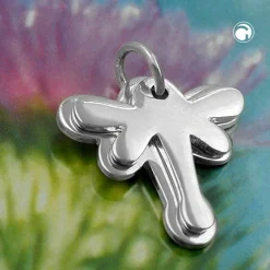 Anhänger 17x17mm Silberanhänger Doppel Schmetterling aus 925 Silber Kinder
