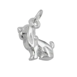 Anhänger 13x10mm Silberanhänger Hund Schlappohren 925 Echtsilber für Kinder
