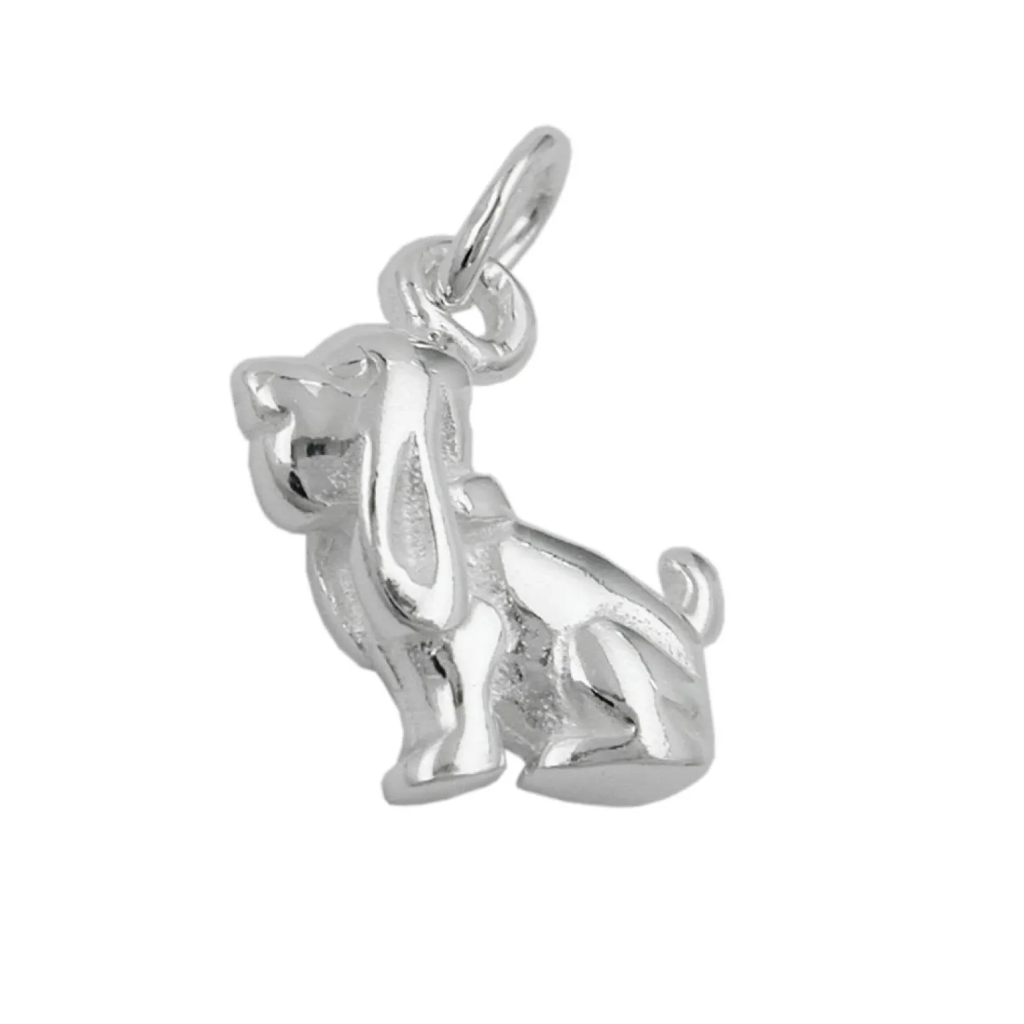 Anhänger 13x10mm Silberanhänger Hund Schlappohren 925 Echtsilber für Kinder