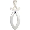 Anhänger 7,7x17,7mm Silberanhänger Ichthys Fisch Symol 925 Silber glänzend Damen