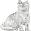 Anhänger 24,2x25,4mm Silberanhänger Katze aus 925 Silber rhodiniert teilmattiert