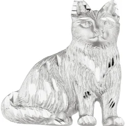 Anhänger 24,2x25,4mm Silberanhänger Katze aus 925 Silber rhodiniert teilmattiert