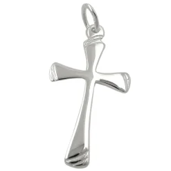 Anhänger 22x13mm Silberanhänger Kreuz Streifen am Enden 925 Silber Unisex