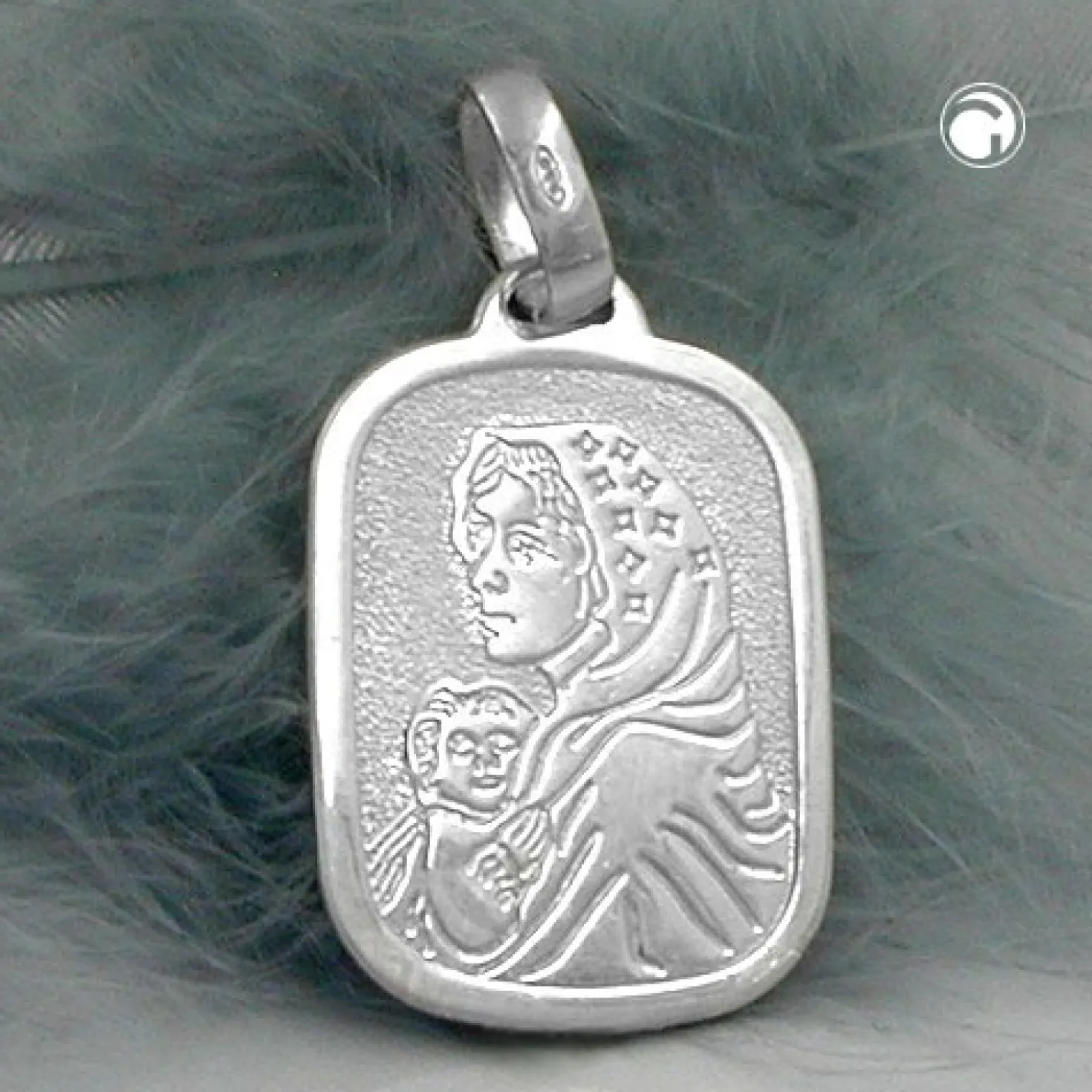 Anhänger 21x15mm Silberanhänger Maria mit Jesuskind 925 Echtsilber Unisex