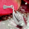 Anhänger 17x8mm Silberanhänger mit Zirkonia weiß 925 Sterlingsilber Damen