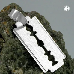 Anhänger 30x15mm Silberanhänger Rasierklinge aus echtem 925 Silber Unisex