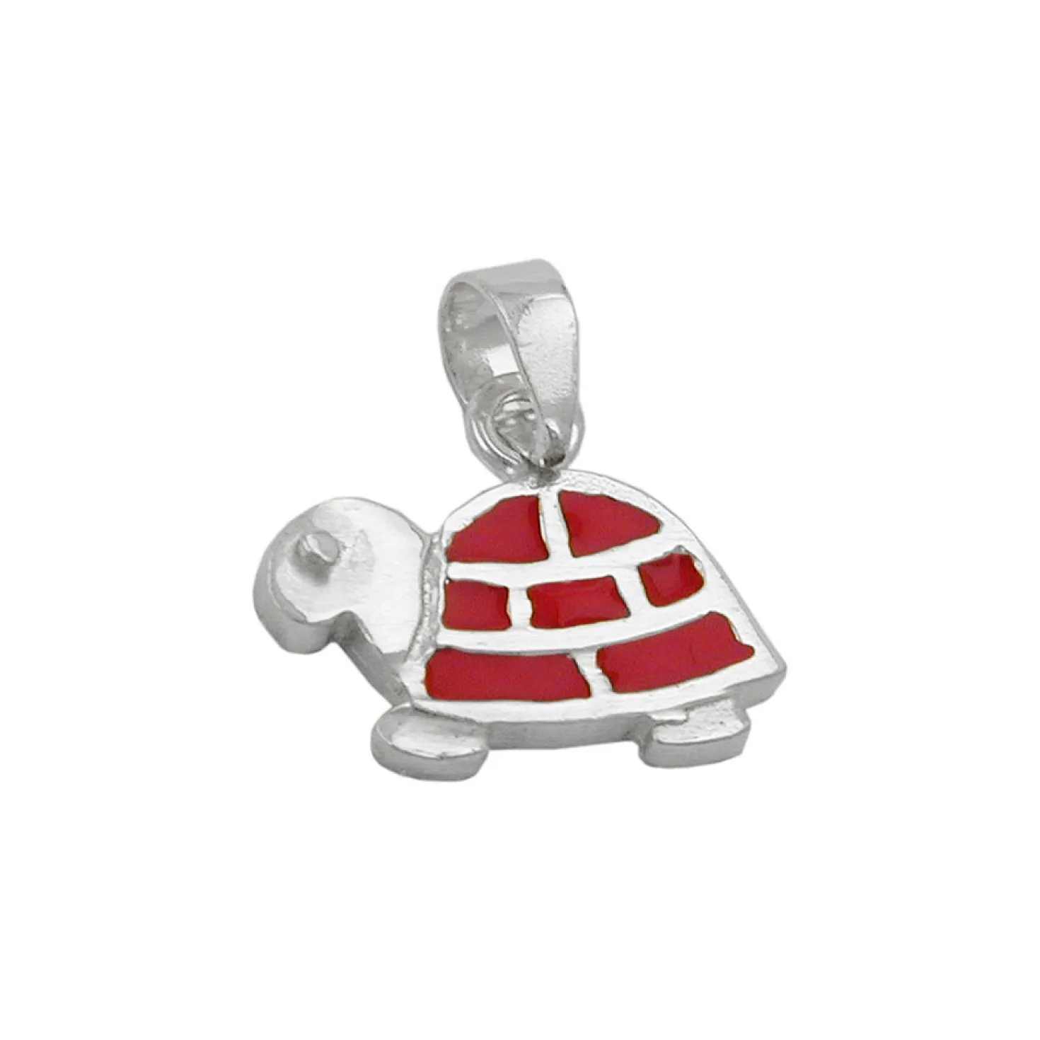 Anhänger 11x13mm Silberanhänger Schildkröte rot 925 Sterlingsilber Kinder