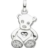Anhänger 11,7x17,7mm sitzender Teddy Teddybär Bärchen weiße Zirkonia 925 Silber