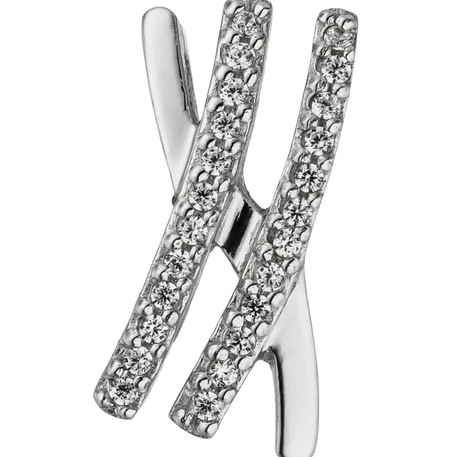 Anhänger 7,6x15,5mm Stäbchen mit weißen Zirkonia 925 Silber Halsschmuck