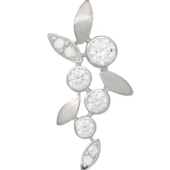 Anhänger 10,7x22,9mm Ästchen 925 Silber glänzend teilmattiert 8 Zirkonia Damen