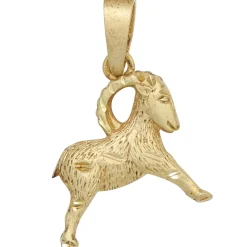 Anhänger 18,9x20,4mm Steinbock Horoskop Sternzeichen 925 Silber vergoldet
