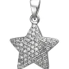 Anhänger 13,5x15,4mm Stern aus 925 Silber mit 67 weißen Zirkonia Damen