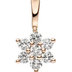 Anhänger 5,3x10mm Stern Schneeflocke aus 7 Diamanten 0.14Ct & 585 Rotgold