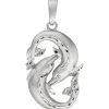 Anhänger 24,5x38,9mm Sternzeichen Fische aus 925 Silber rhodiniert teilmattiert