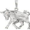 Anhänger 38,7x27,6mm Sternzeichen Stier aus 925 Silber rhodiniert teilmattiert
