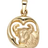 Anhänger 14,7x18mm Sternzeichen Stier 375 Gold Gelbgold teilmattiert Horoskop