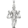 Anhänger 26,3x44,5mm Sternzeichen Waage aus 925 Silber rhodiniert teilmattiert