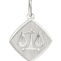 Anhänger 13x14,9mm Sternzeichen Waage aus 925 Silber Rhombus rhodiniert