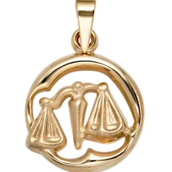 Anhänger 14,9x18,1mm Sternzeichen Waage 375 Gold Gelbgold teilmattiert Horoskop