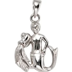 Anhänger 11,9x16,1mm Sternzeichen Wassermann aus 925 Echt Silber glänzend Unisex