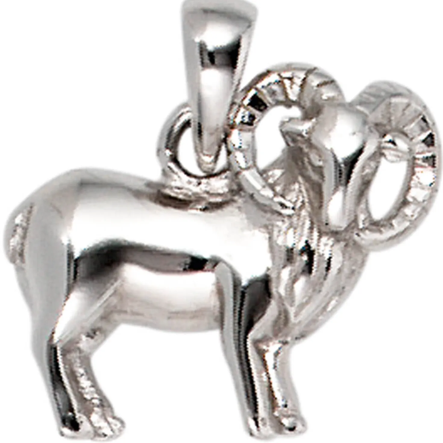 Anhänger 13,3x11mm Sternzeichen Widder aus 925 Echt Silber glänzend Unisex