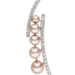 Anhänger 7,2x29,3mm Süßwasser Zuchtperlen & 33 Diamanten 0.19Ct W/SI 585 Weißgold