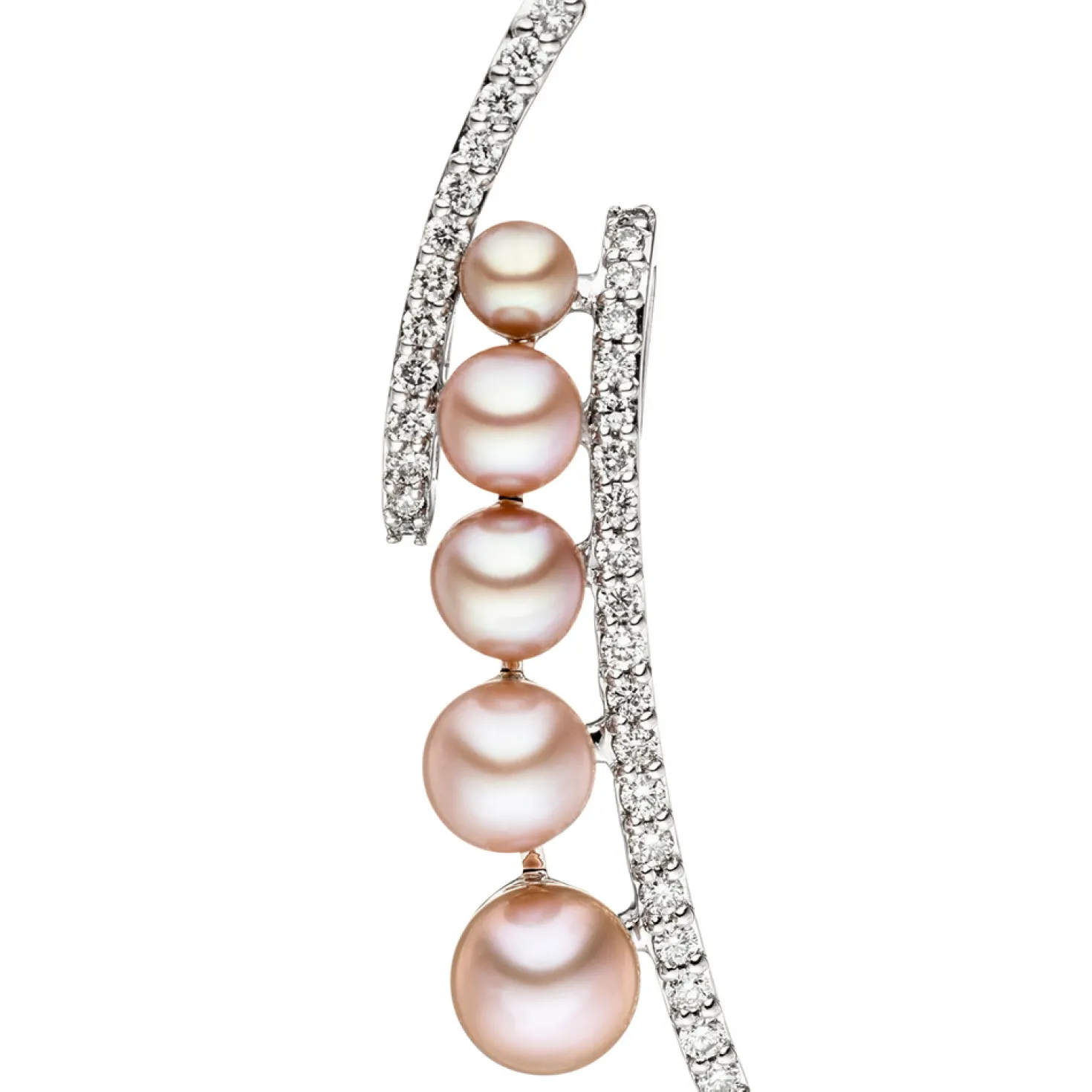 Anhänger 7,2x29,3mm Süßwasser Zuchtperlen & 33 Diamanten 0.19Ct W/SI 585 Weißgold