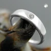 Anhänger 11x2mm Taufring mit Zirkonia kantige Form 925 Silber für Kinder