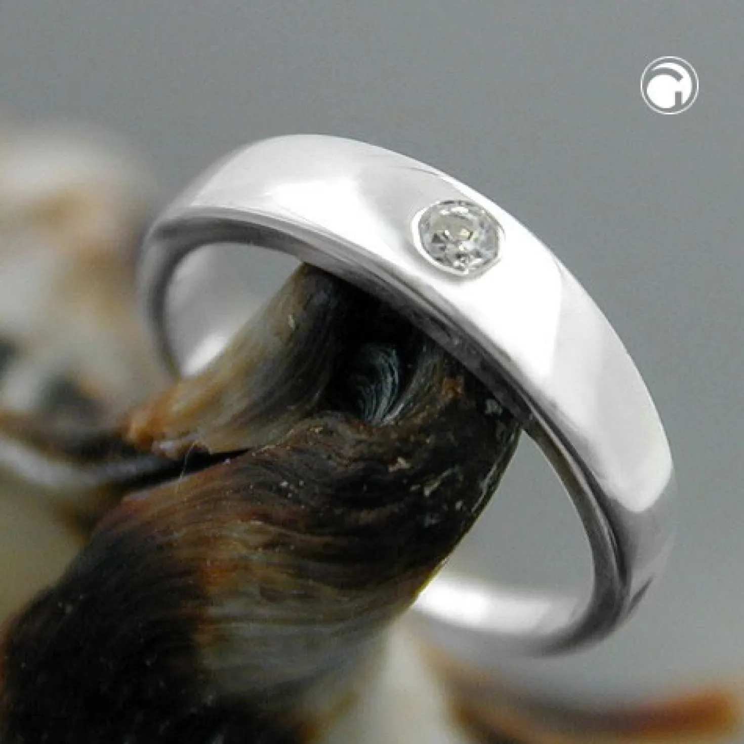 Anhänger 11x2mm Taufring mit Zirkonia kantige Form 925 Silber für Kinder