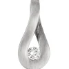Anhänger 6,8x15,1mm Tropfen mit Diamant 0.09Ct W/SI Brillant 950 Platin mattiert