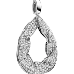 Anhänger 19,5x33,9mm Tropfen mit 175 Diamanten 0,65 Ct TW/VSI 585 Gold Weißgold