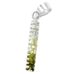 Anhänger 18x3mm viele Zirkonia weiß oliv-farbig 925 Silber für Damen
