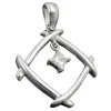 Anhänger 21x21mm Viereck durchbrochen Zirkonia weiß 925 Silber Damen