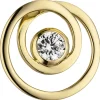 Anhänger 21,7x21,1mm weißer Zirkonia in einer Spirale 925 Silber gelbvergoldet