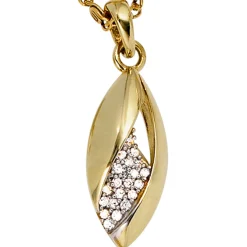 Anhänger 8,2x20,5mm Zirkonia spitzoval 333 Gold Gelbgold Goldanhänger
