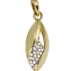 Anhänger 8,2x20,5mm Zirkonia spitzoval 333 Gold Gelbgold Goldanhänger