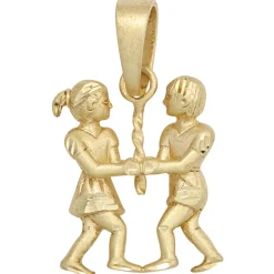 Anhänger 15,6x21,4mm Zwilling Horoskop Sternzeichen 925 Silber vergoldet