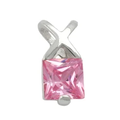 Anhänger 13x6x4mm mit pink Zirkonia facettiert 925 Silber Silberanhänger Damen