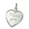 Anhänger 20x17x1mm Silberanhänger Herz I love you echtes 925 Silber Damen