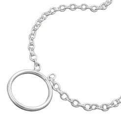 Ankerkette Collier Halskette Charmeinhänger, echtes Silber 925, 38cm